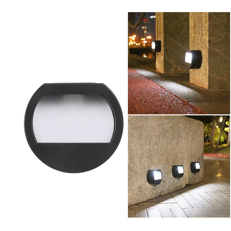 Runde/Quadratische LED-Solar-Terrassentreppenleuchte, wasserdicht, mit Solarbetrieb, wasserdicht