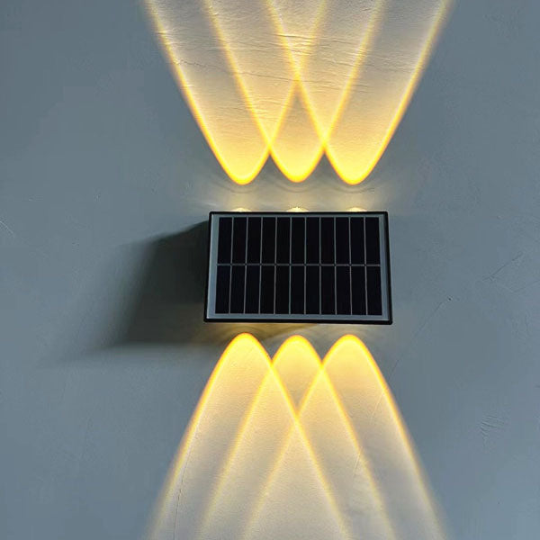 Zeitgenössische industrielle Solar wasserdichte ABS Säulen LED Wandlampe für den Außenbereich | Karnz