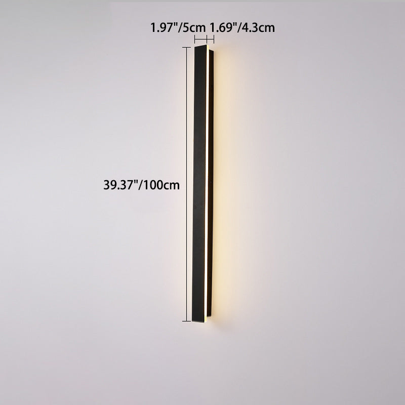 Lange, rechteckige LED-Wandleuchte aus Aluminium und Acryl für den Garten