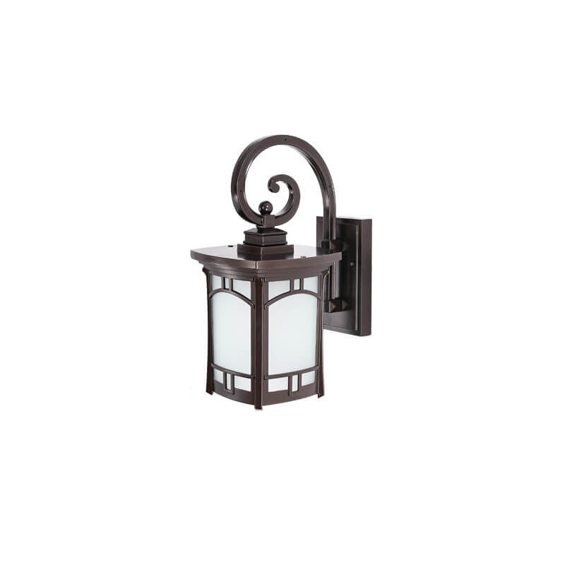 Moderne quadratische Aluminium-Glas-carved 1-Licht Außen wasserdichte Wandlampe | Karnz