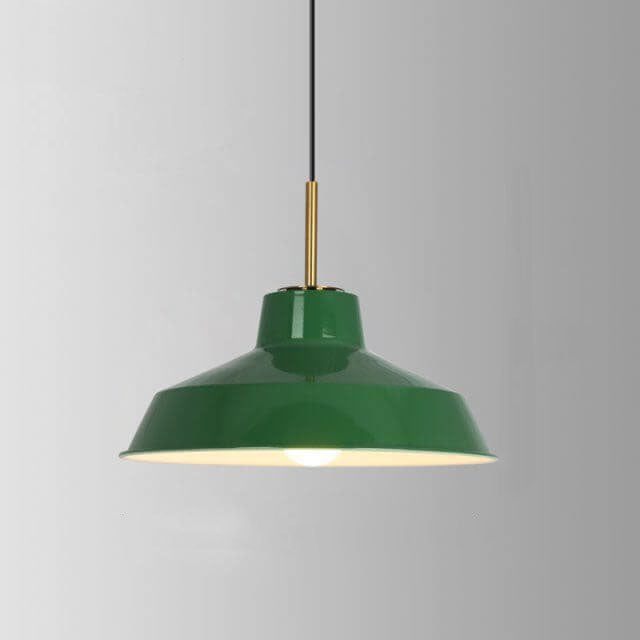 RetroDome Pendelleuchte im Industrie-Vintage-Stil | Grünes Eisenkuppel-Design | Einzelflammig | Rustikale Deckenbeleuchtung