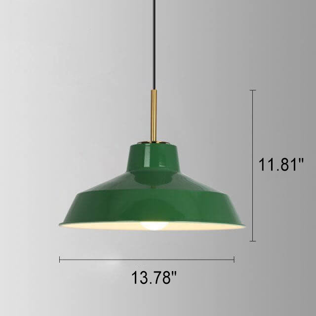 RetroDome Pendelleuchte im Industrie-Vintage-Stil | Grünes Eisenkuppel-Design | Einzelflammig | Rustikale Deckenbeleuchtung