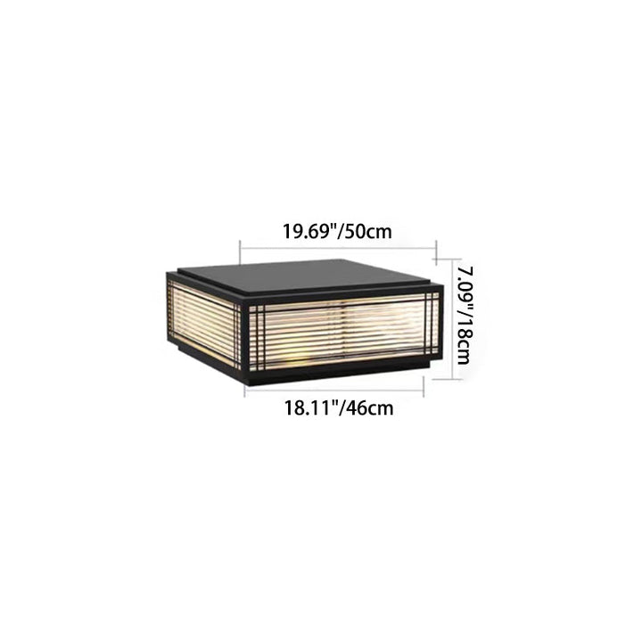Traditionelle chinesische quadratische Aluminium-Glas 1-Licht Post Kopf Licht für Garten | Karnz
