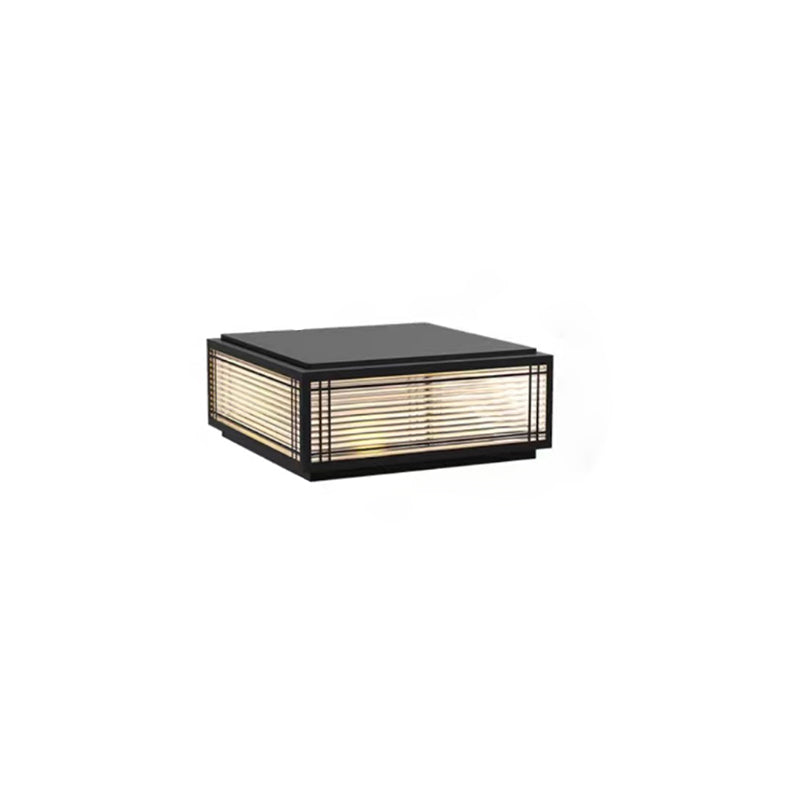 Traditionelle chinesische quadratische Aluminium-Glas 1-Licht Post Kopf Licht für Garten | Karnz