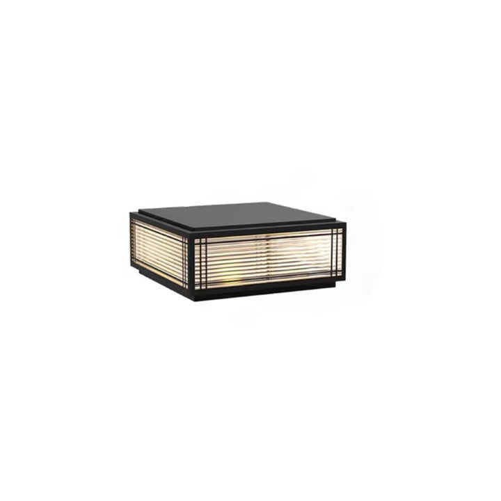 Traditionelle chinesische quadratische Aluminium-Glas 1-Licht Post Kopf Licht für Garten | Karnz