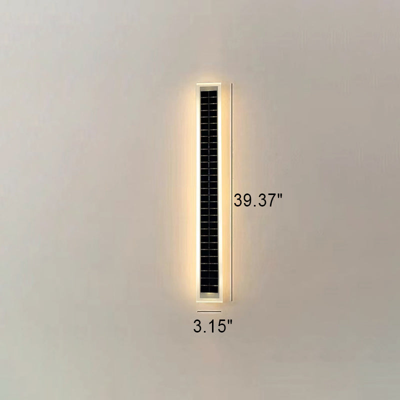 Minimalistische rechteckige LED-Wandleuchte für den Außenbereich, wasserdicht, mit Solarfunktion, für Terrasse und Garten
