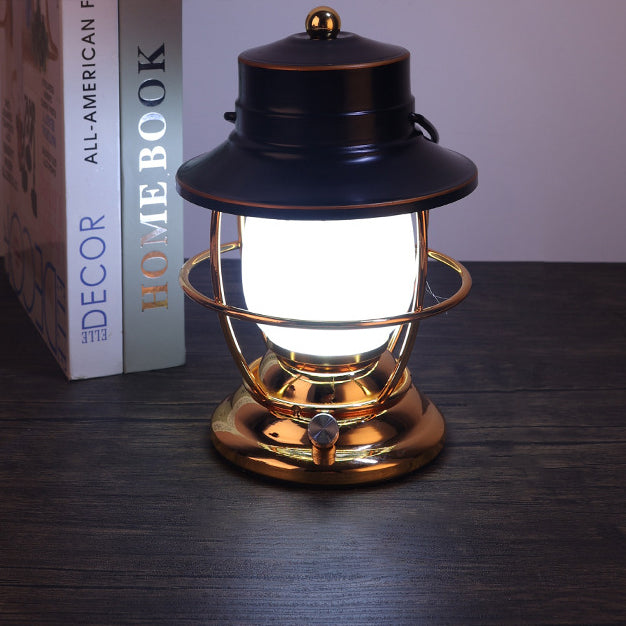 Traditionelles Bauernhaus Wasserdichte Wiederaufladbare Eisen Acryl Zylinder LED Tischlampe Für Unterhaltungsraum | Karnz