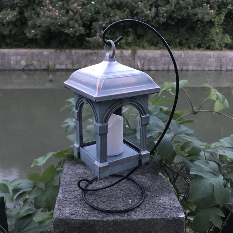 Traditionelle europäische Solar-Wasserdichte Haus Kubische Kunststoff LED Landschaftsbeleuchtung Außenlicht für Garten | Karnz