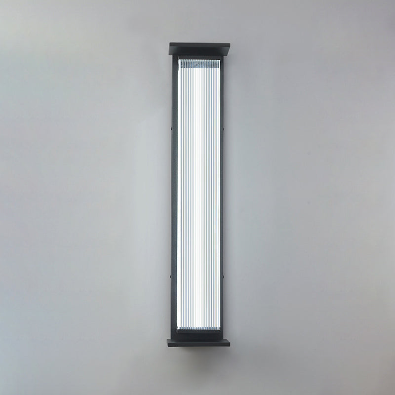 Wasserdichte, rechteckige LED-Wandleuchte aus Edelstahl und Acryl für die Terrasse