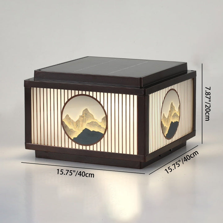 Modern minimalist Solar wasserdicht quadratisch Aluminium Glas LED Postkopflicht für Garten | Karnz