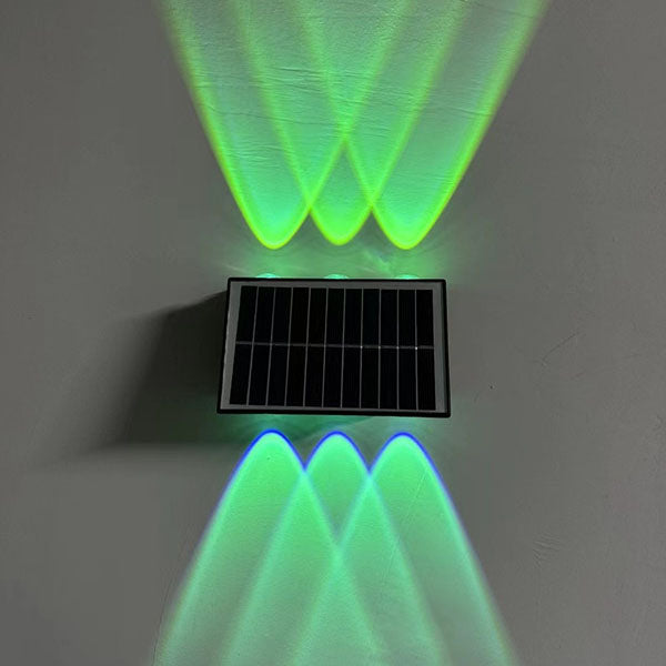 Zeitgenössische industrielle Solar wasserdichte ABS Säulen LED Wandlampe für den Außenbereich | Karnz