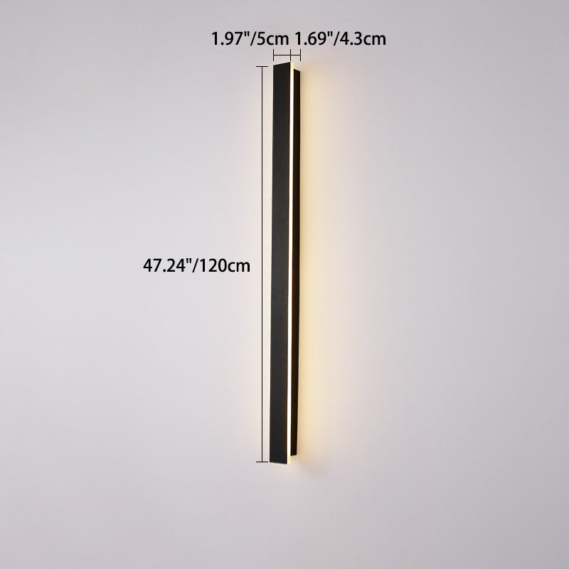 Lange, rechteckige LED-Wandleuchte aus Aluminium und Acryl für den Garten