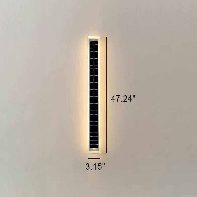 Minimalistische rechteckige LED-Wandleuchte für den Außenbereich, wasserdicht, mit Solarfunktion, für Terrasse und Garten