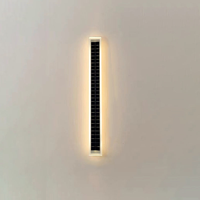 Minimalistische rechteckige LED-Wandleuchte für den Außenbereich, wasserdicht, mit Solarfunktion, für Terrasse und Garten