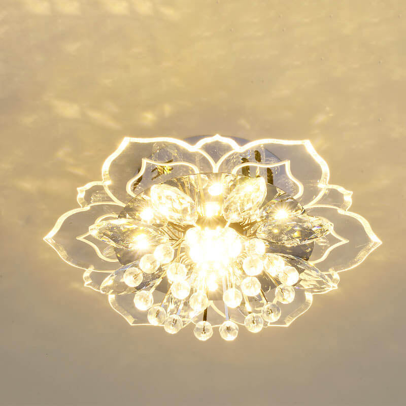 Karnz GlowPetal | LED Kristall Deckenleuchte | Blütenform, RGB Farbwechsel & energieeffizient
