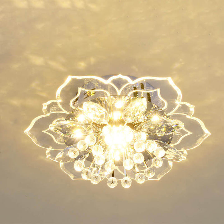 Karnz GlowPetal | LED Kristall Deckenleuchte | Blütenform, RGB Farbwechsel & energieeffizient