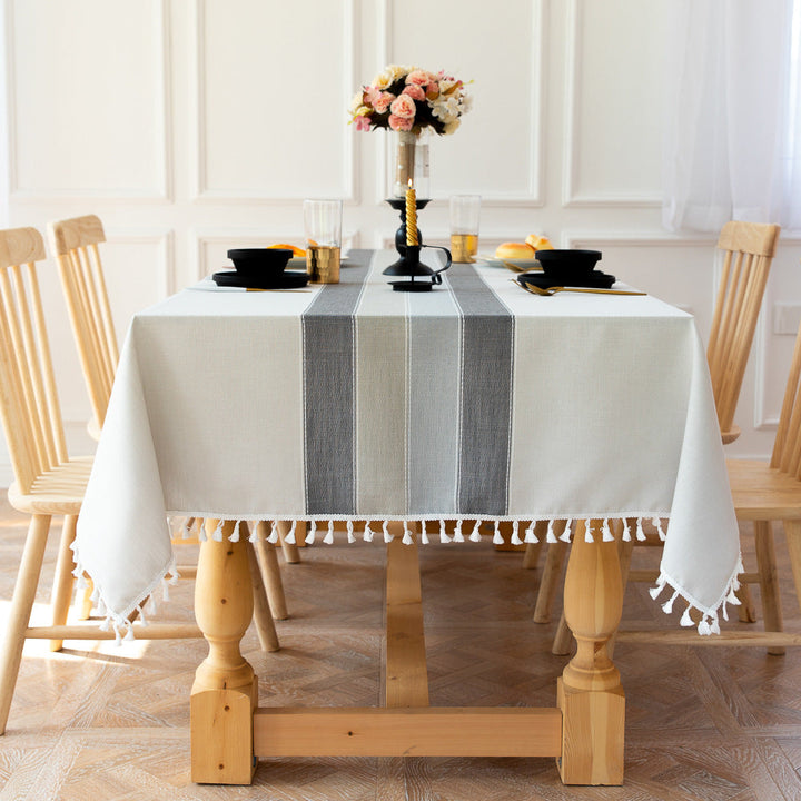 Wasserfeste, ölabweisende, rechteckige Tischdecke aus Baumwoll-Leinen-Mischgewebe, knitterfrei, für Küche, Esszimmer, Buffet und Party