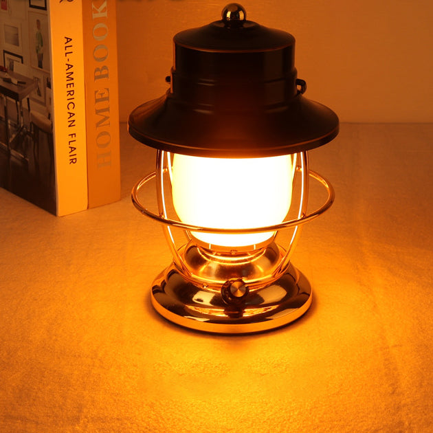 Traditionelles Bauernhaus Wasserdichte Wiederaufladbare Eisen Acryl Zylinder LED Tischlampe Für Unterhaltungsraum | Karnz