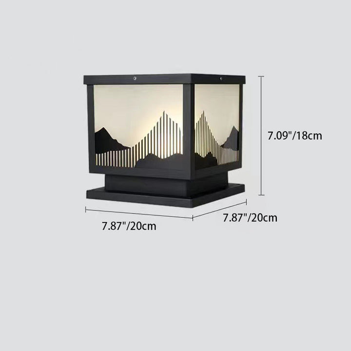 Traditionelle chinesische Aluminium-Glas-Quadrat-LED-wasserdichte Solar-Landschaftsleuchte für den Außenbereich Patio | Karnz