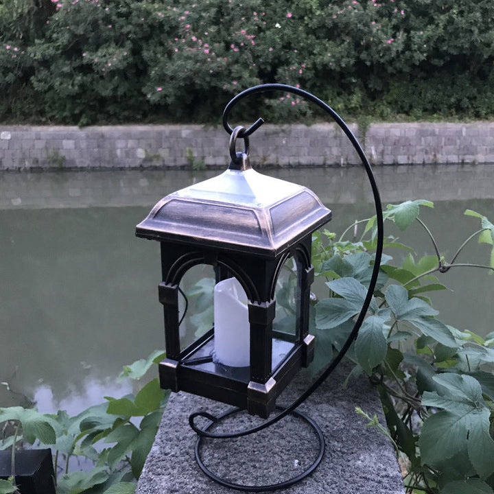 Traditionelle europäische Solar-Wasserdichte Haus Kubische Kunststoff LED Landschaftsbeleuchtung Außenlicht für Garten | Karnz