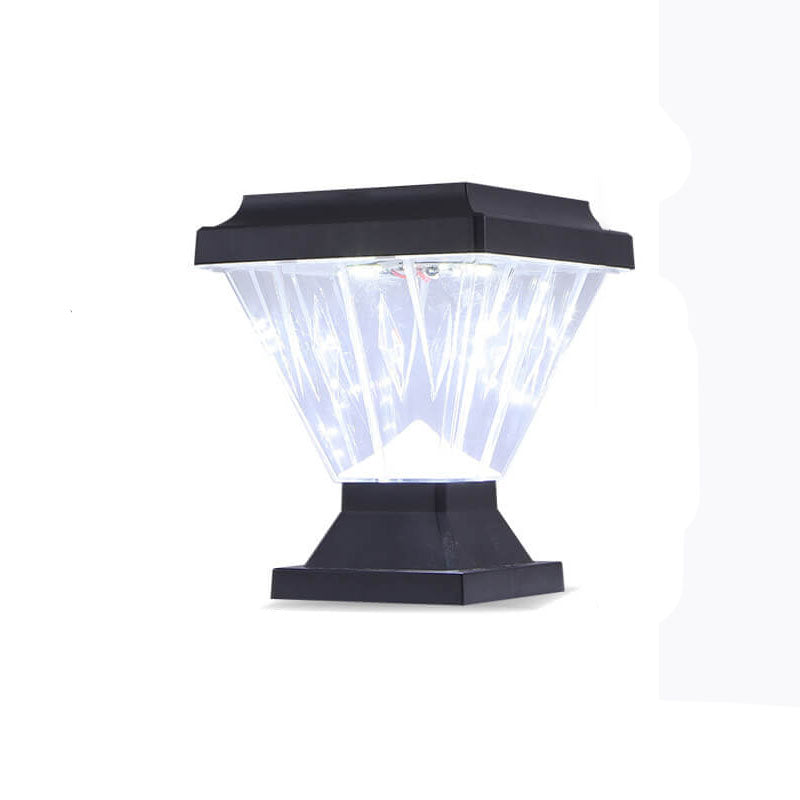 Modernes schwarzes Solar-Druckguss-Aluminium-Glas-Außen-Patio-Wasserdicht-Säulen-Hochlicht | Karnz