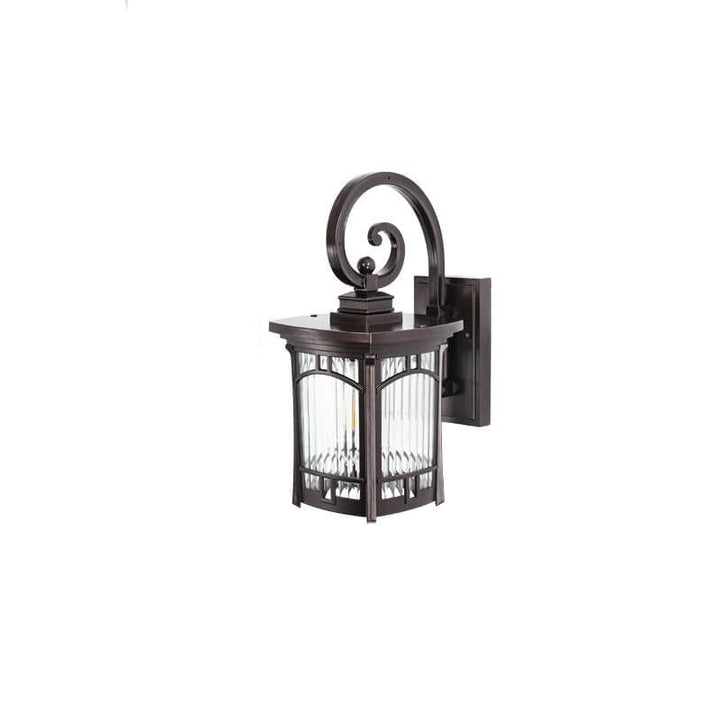 Moderne quadratische Aluminium-Glas-carved 1-Licht Außen wasserdichte Wandlampe | Karnz