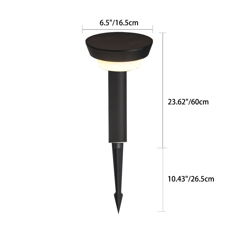 Moderne Einfachheit Wasserdichte Solar Ronde Aluminium Acryl Außenlichter Für Garten | Karnz