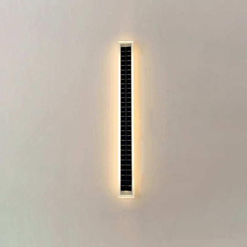 Minimalistische rechteckige LED-Wandleuchte für den Außenbereich, wasserdicht, mit Solarfunktion, für Terrasse und Garten