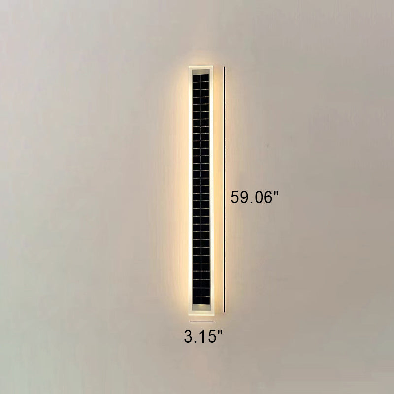 Minimalistische rechteckige LED-Wandleuchte für den Außenbereich, wasserdicht, mit Solarfunktion, für Terrasse und Garten