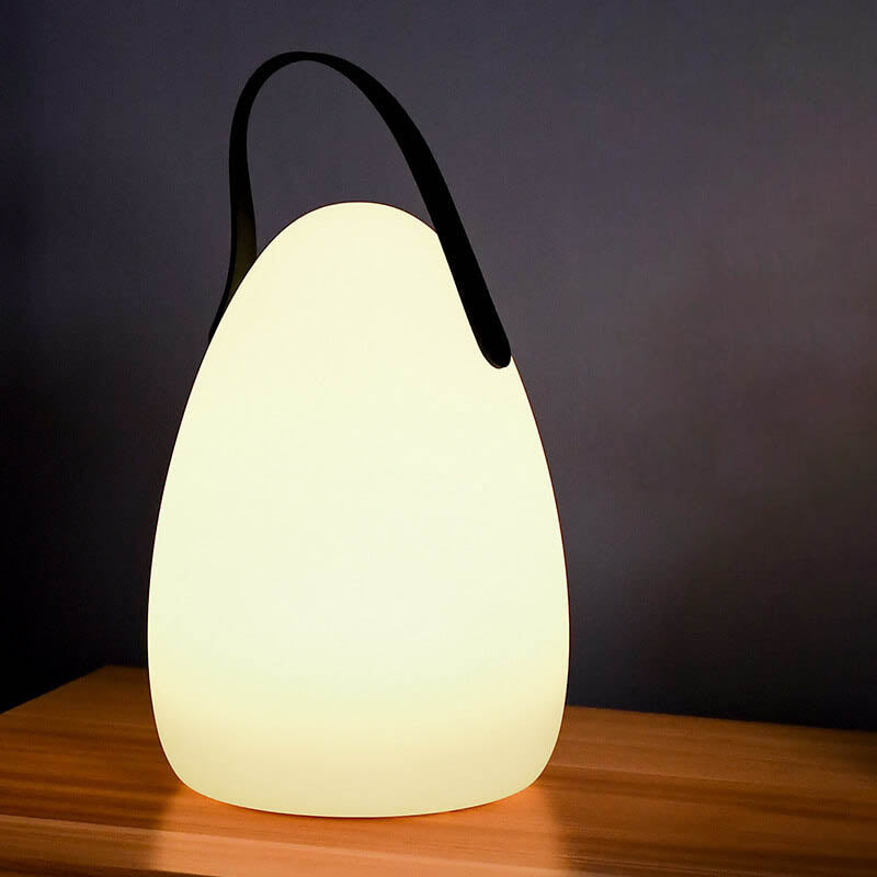 Moderne Einfachheit Kunststoff Runde Square Hand LED Tischlampe Für Outdoor Patio | Karnz
