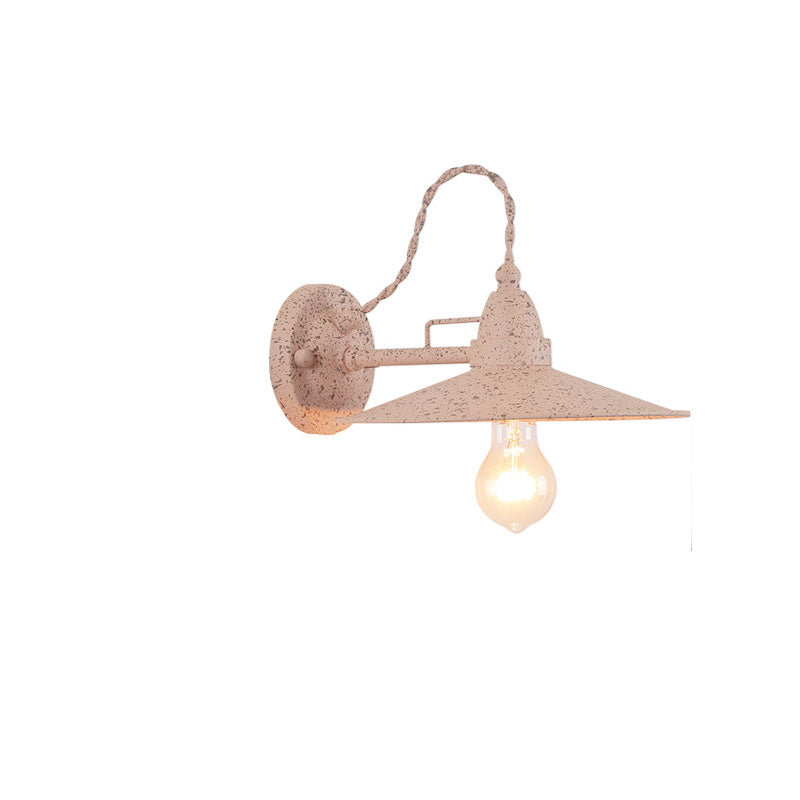 Zeitgenössische industrielle wasserdichte Metallplatten-Schüssel 1-Licht Wandleuchte Lampe für Außenpatio | Karnz