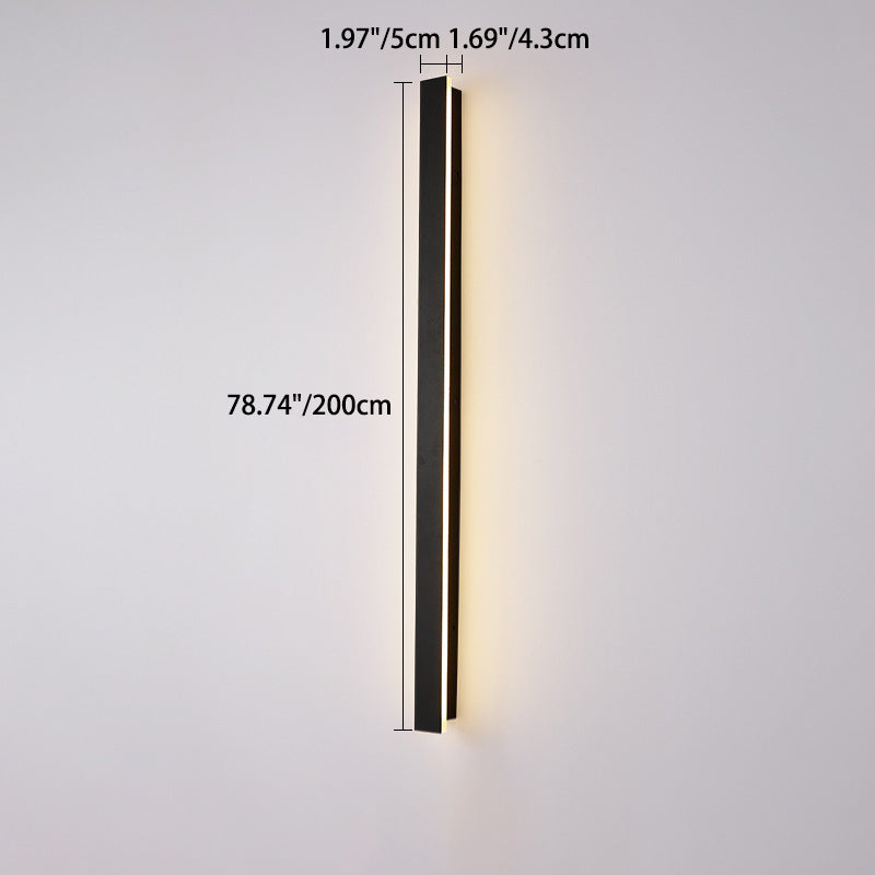 Lange, rechteckige LED-Wandleuchte aus Aluminium und Acryl für den Garten