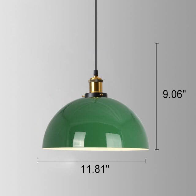 RetroDome Pendelleuchte im Industrie-Vintage-Stil | Grünes Eisenkuppel-Design | Einzelflammig | Rustikale Deckenbeleuchtung