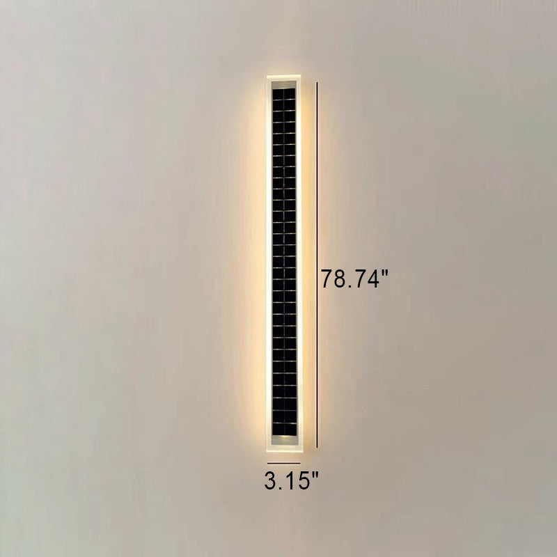 Minimalistische rechteckige LED-Wandleuchte für den Außenbereich, wasserdicht, mit Solarfunktion, für Terrasse und Garten