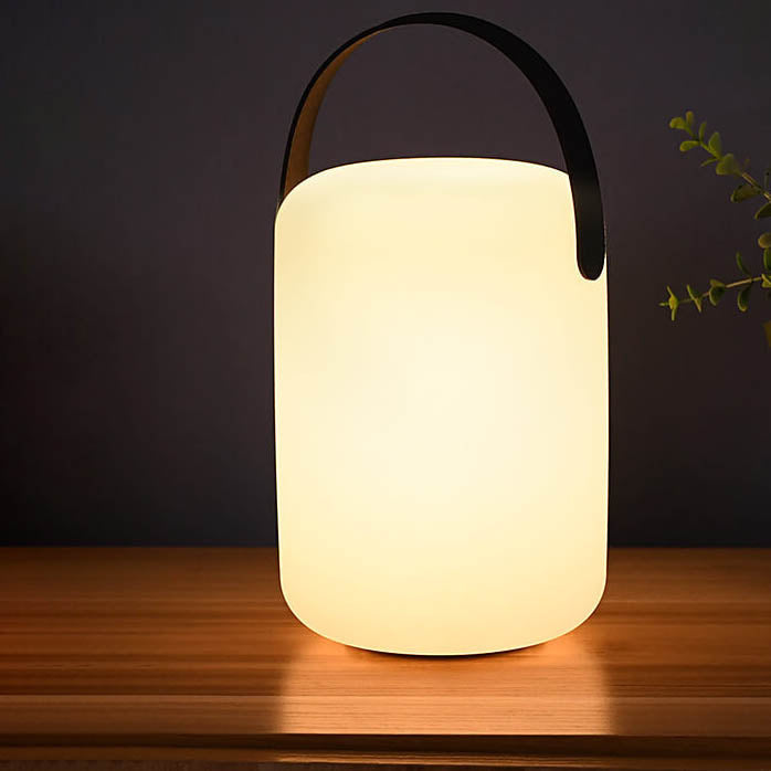Moderne Einfachheit Kunststoff Runde Square Hand LED Tischlampe Für Outdoor Patio | Karnz