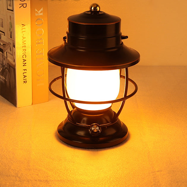 Traditionelles Bauernhaus Wasserdichte Wiederaufladbare Eisen Acryl Zylinder LED Tischlampe Für Unterhaltungsraum | Karnz