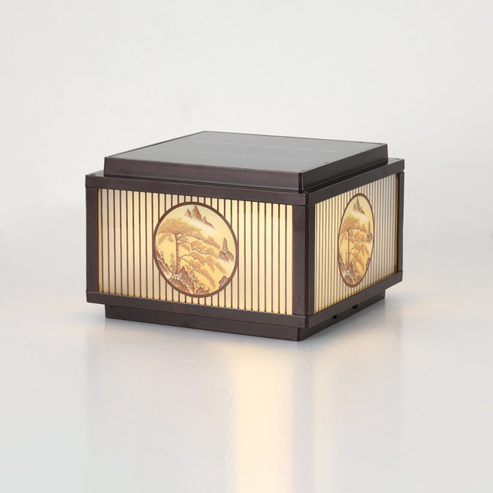 Modern minimalist Solar wasserdicht quadratisch Aluminium Glas LED Postkopflicht für Garten | Karnz