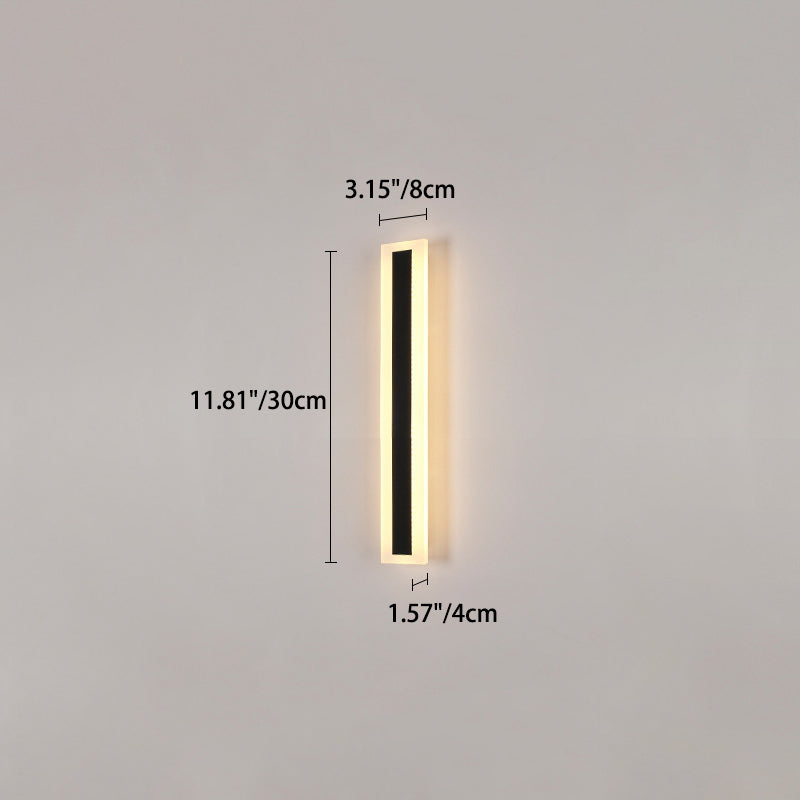 Lange, rechteckige LED-Wandleuchte aus Aluminium und Acryl für den Garten