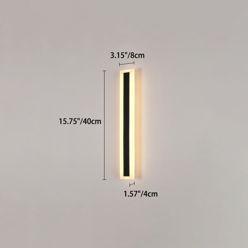 Lange, rechteckige LED-Wandleuchte aus Aluminium und Acryl für den Garten