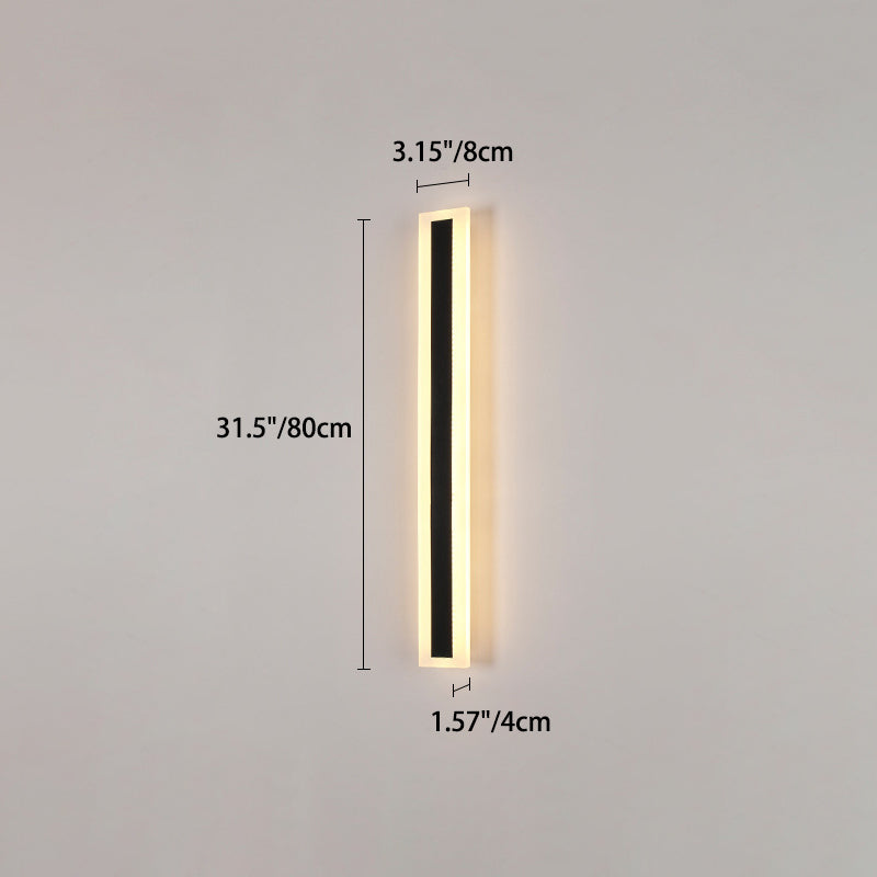 Lange, rechteckige LED-Wandleuchte aus Aluminium und Acryl für den Garten