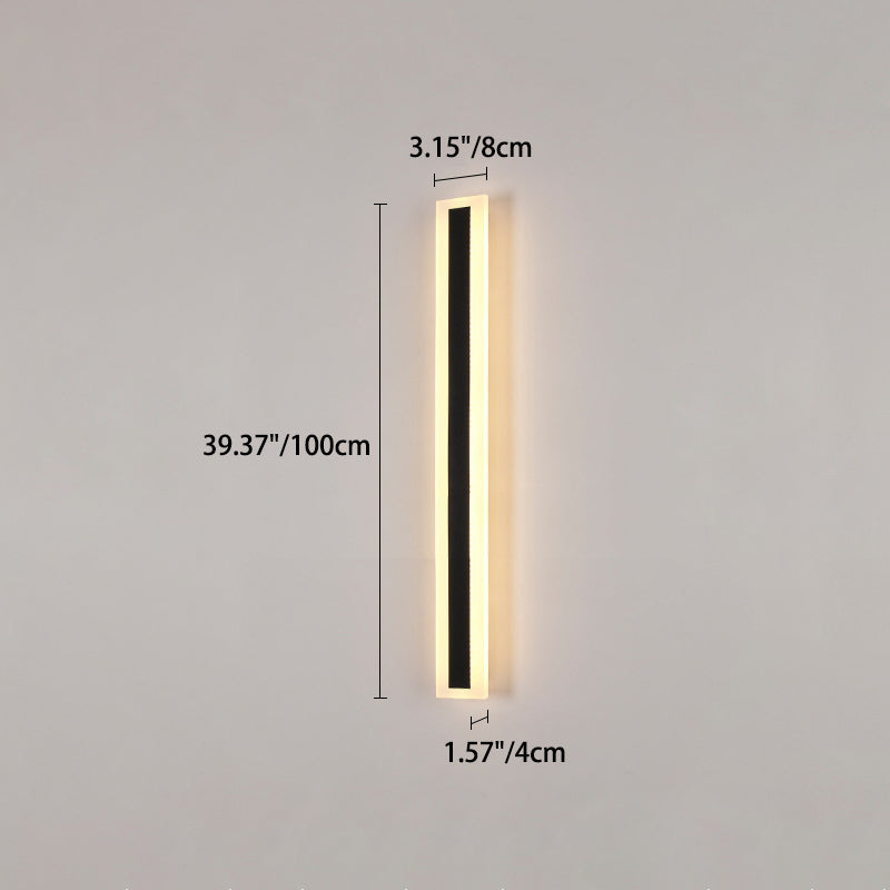 Lange, rechteckige LED-Wandleuchte aus Aluminium und Acryl für den Garten