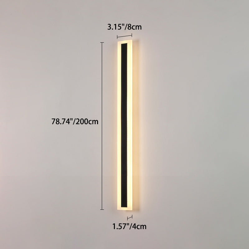 Lange, rechteckige LED-Wandleuchte aus Aluminium und Acryl für den Garten