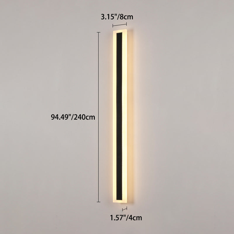 Lange, rechteckige LED-Wandleuchte aus Aluminium und Acryl für den Garten