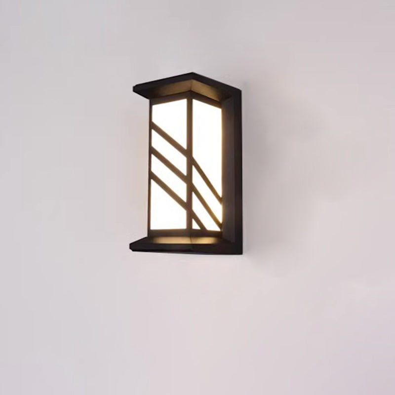 Modern Industrial Kubus Aluminium Akryl LED Wasserdicht Außen Wand Sconces Lampe Für Außenpatio | Karnz