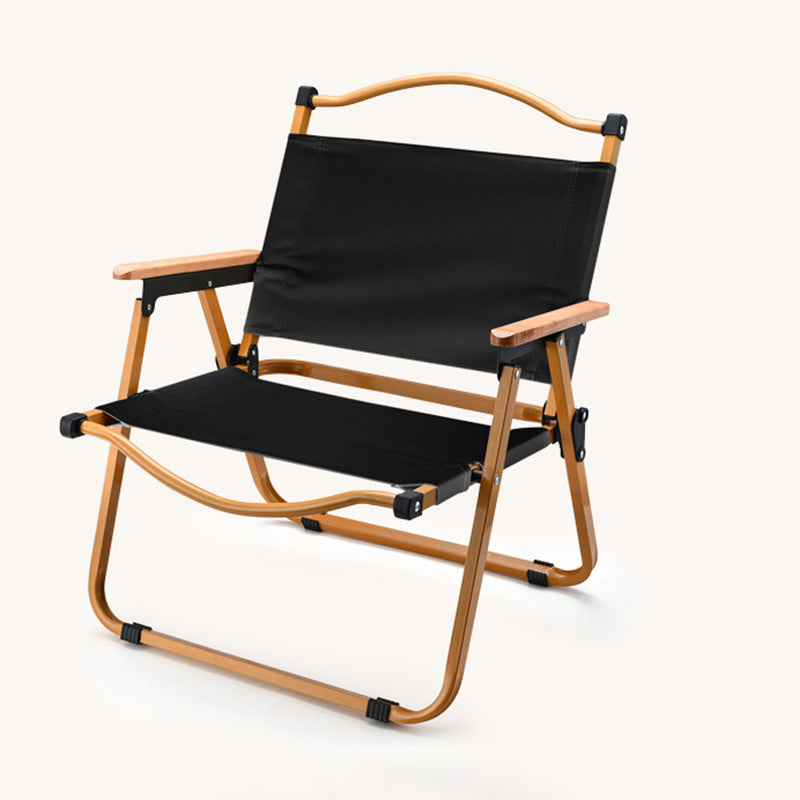 Moderner Minimalistischer Quadratischer Stoff Kohlenstoffstahl Buchenholz Rückenlehne Armlehne Klappstuhl Für Draußen | Karnz