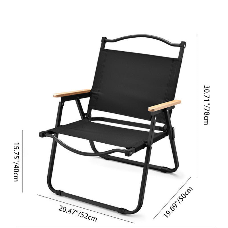 Moderner Minimalistischer Quadratischer Stoff Kohlenstoffstahl Buchenholz Rückenlehne Armlehne Klappstuhl Für Draußen | Karnz