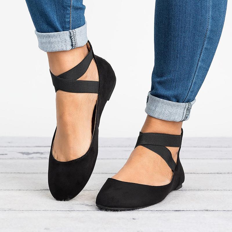 Damen Pu Nubuck Flach Casual Ballerina Schuhe