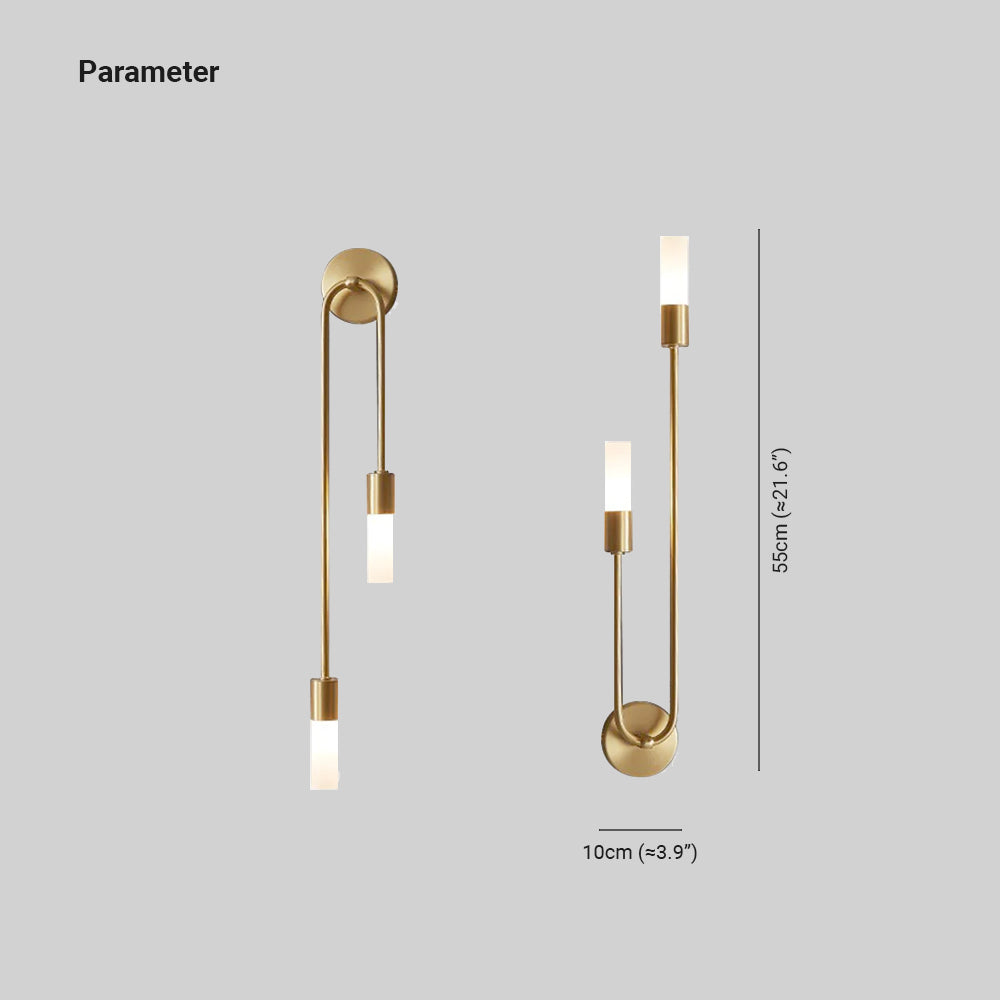 Moderne LED-Wandlampe Gold – Slim 2-Licht-Stick-Wandlampe für Wohnzimmer und Schlafzimmer | Karnz