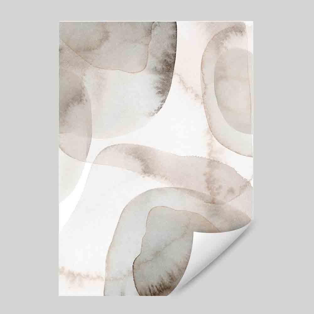 Kunstdruck „Beige und graue Aquarellformen“ 02