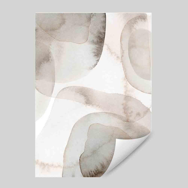 Kunstdruck „Beige und graue Aquarellformen“ 02
